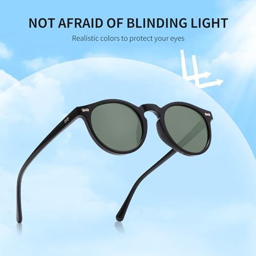 Round Polarized Sunglasses for Man Women UV Protection Trendy Sunglasses Classic Vintage Style Outdoor Wear 7