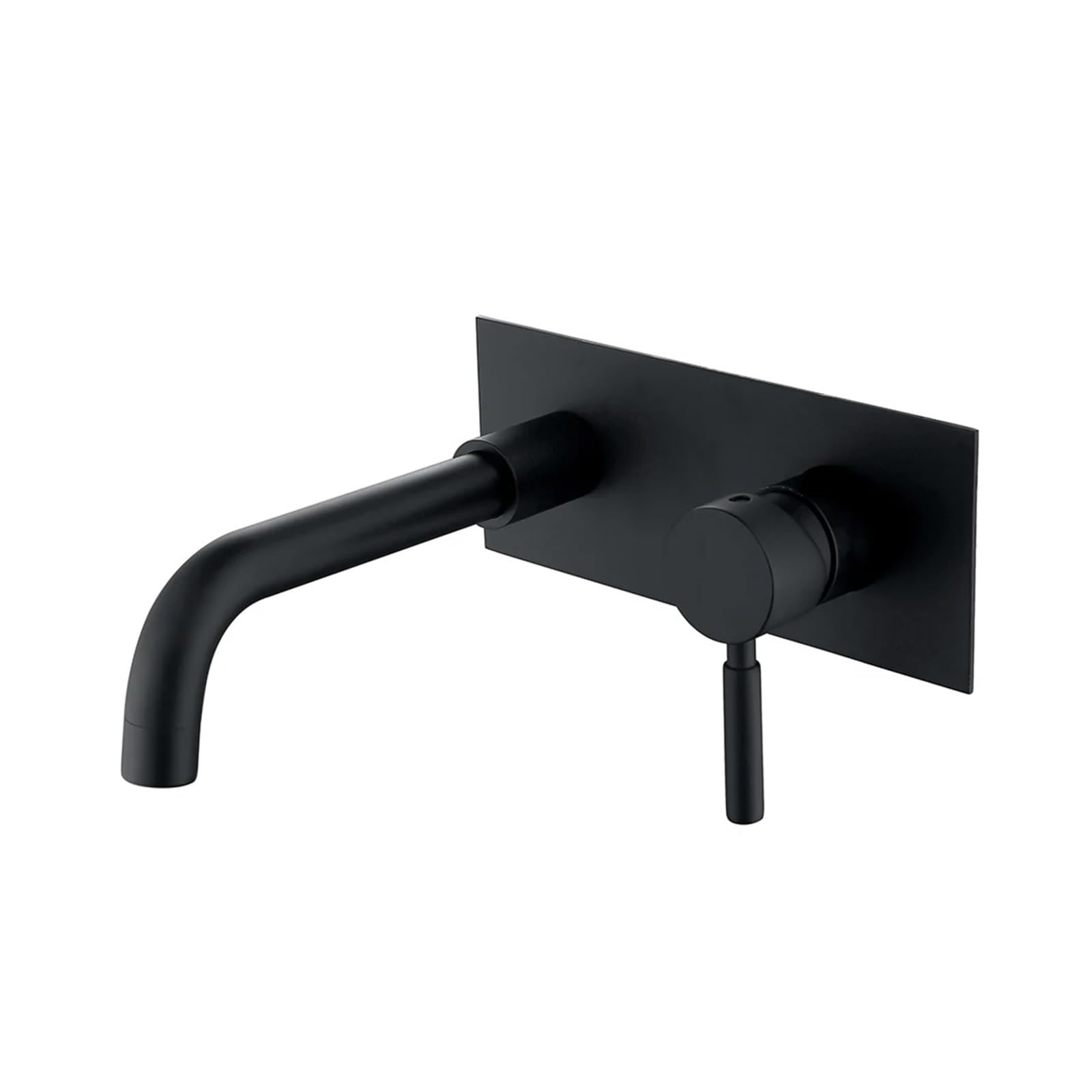 Garniture de bain ronde et mitigeur laiton noir pour vasque familiale