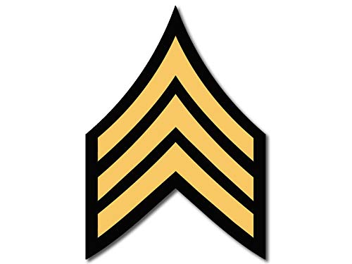 US Army Sergeant Rank Sticker (SSI Chevron Vinyl, SGT Rank United States Decal for Cars, Trucks, Laptop (3 x 4 inch) U.S. Army Licensed