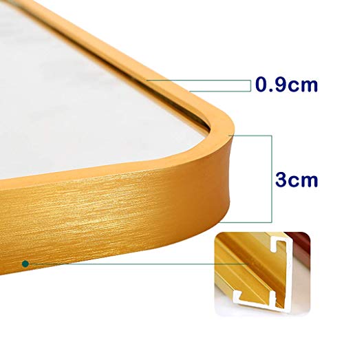 Miroir maquillage rectangle métal doré avec finition haut de gamme - 6