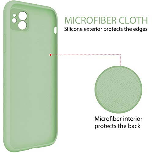 Creforkial Cute Flower Llama Green Case For Iphone 7/8 / Se 2020 Liquid Silicone With Anti-Scratch Microfiber Lining Cover For Iphone 8/7 / Se 2020 Full Body Protective Cell Phone Case #TOP2