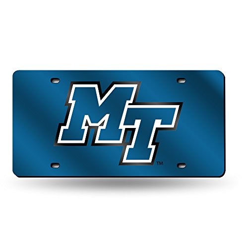 Rico Industries NCAA Middle Tennessee Blue Raiders Laser Inlaid Metal License Plate Tag