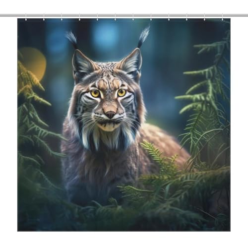 Rideau de douche tissu polyester imperméable lavable en machine Lynx - 7
