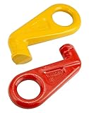 QWORK Shipping Container Lifting Hooks, 2 Pack 12.7 T Left & Right 45 Degree Alloy Steel Container Hook Lifting Lug for Shipping, Cargo, Storage, Moving, Yellow
