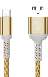 TOTVTOT Micro USB Charging Cable [2M] Android Charger Cable Nylon Micro USB Charger cable Compatible with Samsung Galaxy S6 edge S7 S5 J7 J5 J3, PS4, Xbox, Huawei Honor 7X, Y6/Y7 2019 Gold
