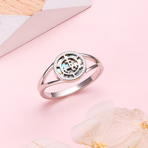 DAOCHONG Sigil of Lilith Abalone Shell Statement Ring S925 Sterling Silver Sigil of Lilith Statement Ring Gifts for Women Men4