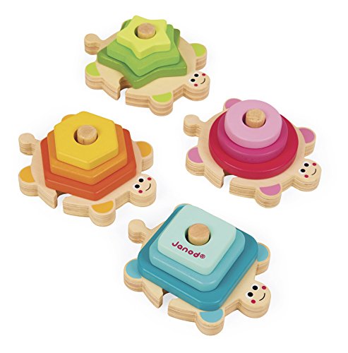 Janod I Wood Stackable Turtles - 12 Pieces - Ages 18 Months + - J05337 #TOP3