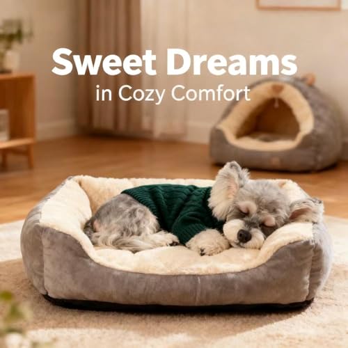 Image of 2Pack Small /Medium Dog Sweater, Warm Dog Winter Coat w /Sleeves, Comfortable High Neck Premium Dog Clothes for Schnauzer-Best for Holidays, Daily Walks M Brown Light Green
