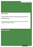 Zum Problem eines semantisch geordneten Verblexikons: Dargestellt anhand einiger Arbeiten von Thomas T. Ballmer und Waltraud Brennenstuhl