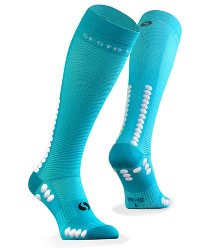 sesto senso Kompressionsstrümpfe Sport Türkis Hohe Sportsocken Wadensocken Laufsocken 47-50 Turquoise