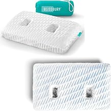 BLISSBURY Ear Pillow with Extra Ice Yarn Cool-to-Touch Case | Ear Piercing Pillow | Adjustable Memory Foam Pillow with Holes for chondrodermatitis CNH | Piercing Pillow for Side Sleepers