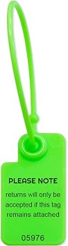 100pcs Product Hang Tags Disposable Plastic Security Labels with Random Numbers for Shoes Clothes Bags