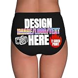 Custom Underwear for women Design Your Own Text Customized Sexy Funny Underwear Custom Underwear with Photo Customizable Gift for Mom Mother's Day X-Large Black
