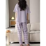 shienzy women korean style night suit round neck short sleeve cute printed cotton blend pajama set for girls women soft nightwear loungewear sleepwear for women full pyjama set co ord set