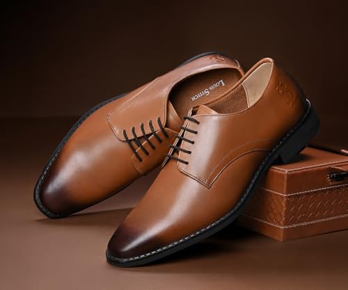 Image of LOUIS STITCH Formal Derby Lace Up Shoes for Men | Handcrafted Italian Leather Mens Shoes (LSNRXPL)