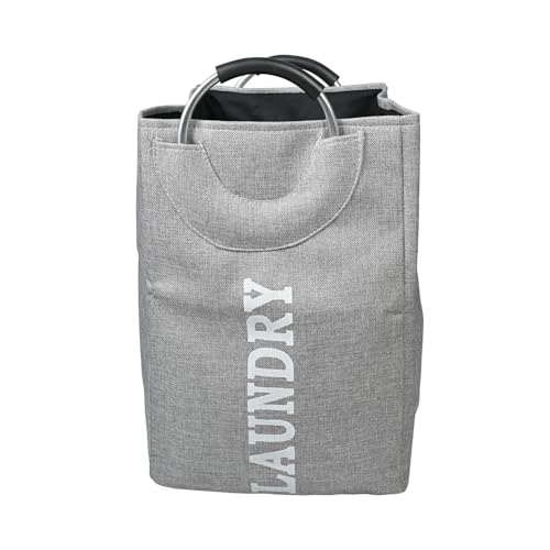 Image of KYLO Efficient Laundry Bag| No Fuss Laundry Bag| Superior Steel Handles| Rubber Covering to Support Fingers| Multiple Colors - Goes Well With The Decor - 82 L, Grey