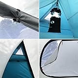 SAFACUS 3-4 Person Dome Camping Tent, Double layer, Full Waterproof Holiday Family 3 to 4 Man Tent, Easy to Set Up for Outdoors Hiking Fishing Traveling Beach Vacation（Blue） - Image 4