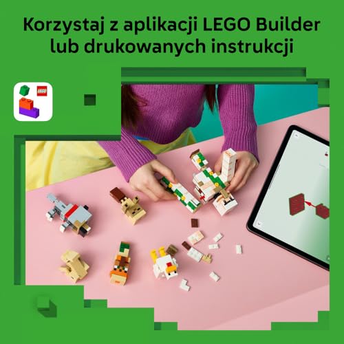 LEGO Minecraft Atak kurzego jeźdźca na pustyni, zabawka konstrukcyjna dla dziecka, klocki dla chłopca i dziewczynki, zestaw z figurkami z gry Minecraft, pomysł na prezent dla 9-latka 21592