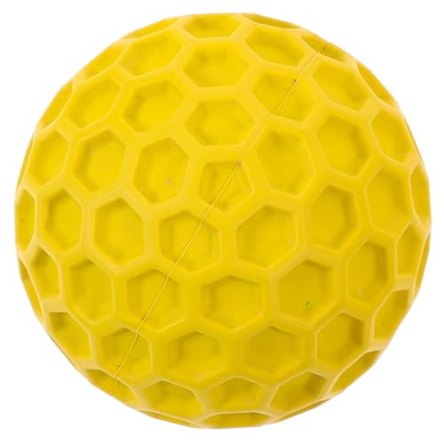 DINHEAROM Interactive Squeaky Dog Ball Chew for Small Dogs and Puppies, Sturdy Rubber Pet Training Ball for Indoor Play and Teeth Cleaning Random Color Random Color