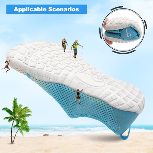 Image of L-RUN Hike Footwear Barefoot Womens Water Sports Shoes for Swimming Surfing Diving White M US (Women 6.5, Men 5)=EU37