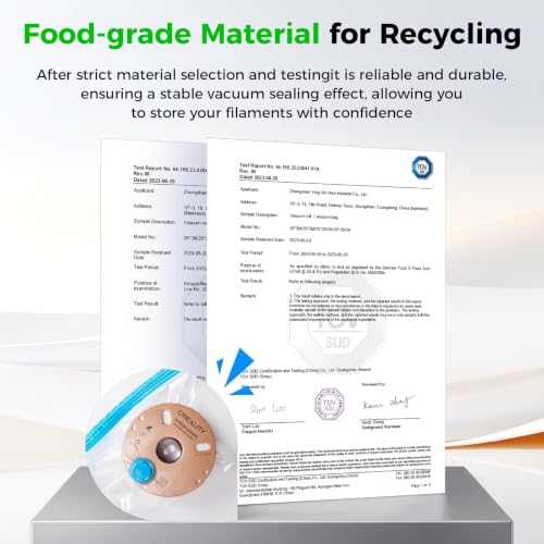 Image of Creality Filament Vacuum Storage Kit, 10 Storage Bags with Hand Pump, 15.75x15.75 inch, Premium Cleaning Drying Sealed, 3D Filament Dryer for 1kg 3D Printer Filament