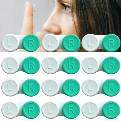 Estuche para lentes contacto, 12 piezas estuche protector para lentes contacto, portátil juego lentes contacto viaje, para el hogar y de viaje, suministro para un año, multicolor