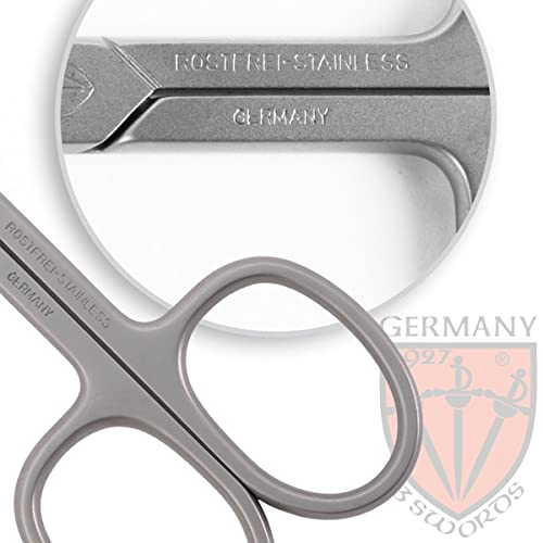 3 Swords Germany - Brand Quality Stainless Steel Inox Curved Cuticle Scissors (1 Piece) With Case For Manicure Pedicure - Nail Care By 3 Swords - Made In Solingen Germany #TOP5