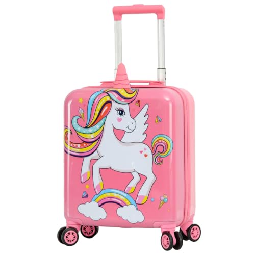 Valise cabine enfant rose rigide 48 cm pour simplifier les voyages en avion