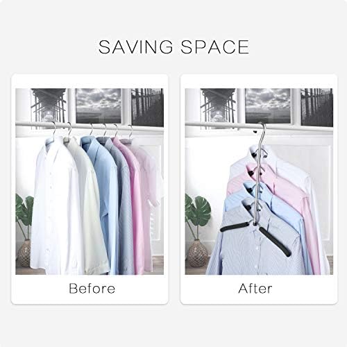 ZriEy 1 Pack 5 in 1 Clothes Hangers, Multi Layers Anti-slip Metal Coat Hangers, Multifunctional Closet Hanger Space Saving Storage Hanger with EVA Sponge for Jacket Coat Sweater Trousers T-Shirt