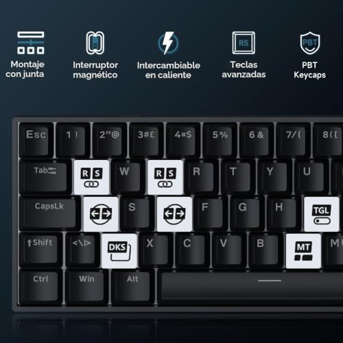Teclado Ace60 Pro Nordic-ISO HE magnético con Snap Tap negro MCHOSE 7