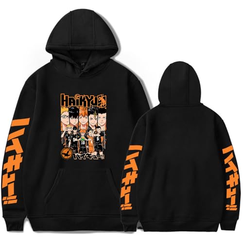 LKY STAR Anime Haikyuu Sudadera con Capucha para Niño Niña Hinata Shoyo Hino Satoshi Casual Sweatshirt Cosplay Hoody