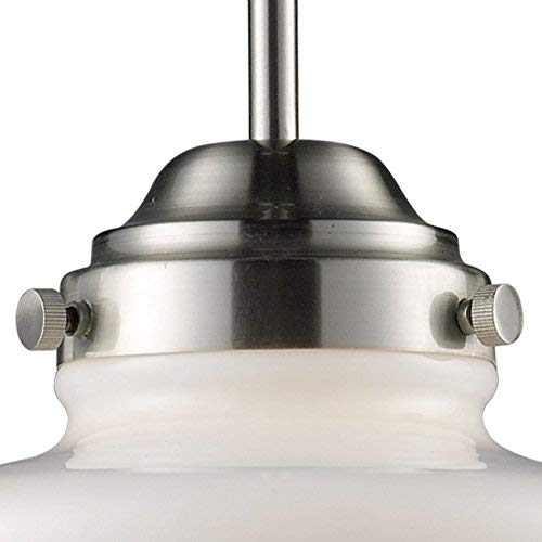 Elk 69042-1 Schoolhouse 1-Light Pendant, 8-Inch, Satin Nickel #TOP4