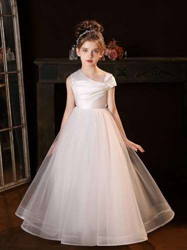 Tulle Flower Girl Dresses for Wedding Party 2025 Satin Pageant Dresses Princess Birthday Party Ball Gown2