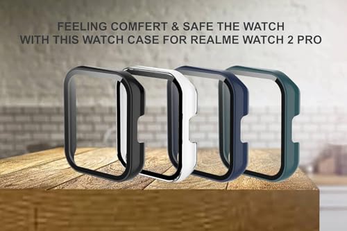 Image of Removable Screen Protector Watch Case Cover Compatible with Amazfit | Realme | Redmi Anti Scratch 360 Full Bumper Cover Shockproof Cases for Men and Women (Realme Watch 2 Pro (Blue))