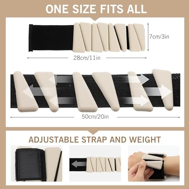 Wrist and Ankle Weights, Set of 2 (1lb Each) Adjustable Wrist and Pilates Weights Set for Women and Men, for Runs, Jogs, Walks, Yoga, Dance, Pilates, Cardio, Aerobics, Strength