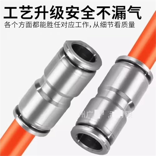 Conector neumático de acero inoxidable PU8 con unión recta estable 4