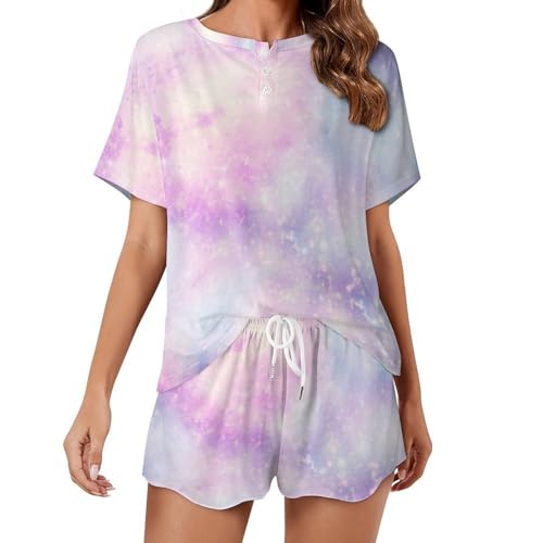 Ensemble de pyjama pour femme nébuleuse colorée l'éclat de vos nuits