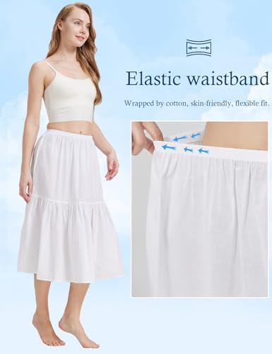 Image of BEAUTELICATE Half Slip Skirt Extender 100% Cotton Vintage Underskirt