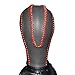 Black Genuine Leather Gear Shift Knob Cover for Infiniti FX35 2009-2013 / G37 2008-2013 / EX35 2008-2012 / FX50 2009-2013 / FX37 EX37 EX25 IPLG 2013 / G25 2011 2012 / G35 2007 2008 / QX56 2011-2013 / QX80 2014-2016 / QX70 2014-2016 / QX50 2014-2016 / Q60 2014 2015 / Q40 2015 Automatic