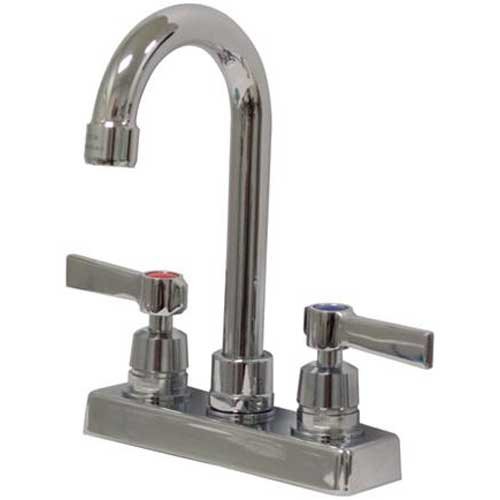 Dual Handle Hands 4" OC Deck Mounted Swing Spout Fau, 4" Mount, Chrome Plated