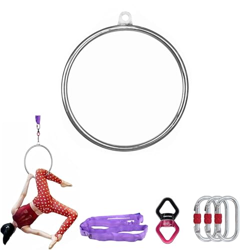 PRIOR FITNESS Mini Aerial Lyra Hoop Kit, Single-Tab 19in Stainless