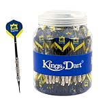 Kings Dart Dartpfeile-Set | 100 Marken Softdart-Pfeile für elektronische Dartscheiben | 100% Messing-Barrel, Longlife-Spitzen, Nylonschaft, Fullsize-Flights | 18g | L: 15 cm
