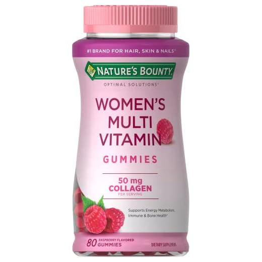 Women's Multivitamin by Nature's Bounty Optimal Solutions, Multivitamin Gummies for Immune Support, Cellular Energy Support, Bone Health, Raspberry Flavor, 80 Gummies