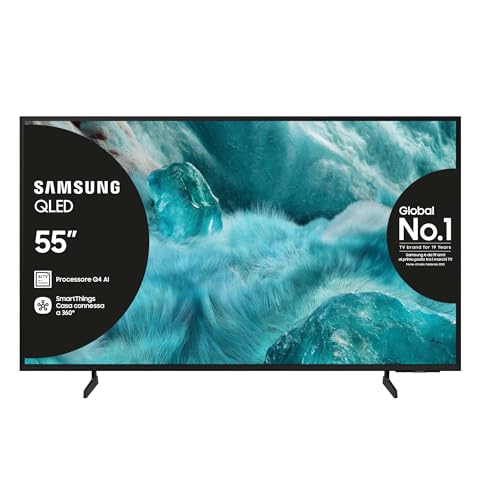Samsung Smart TV 55'' QE55Q7F4AUXZT QLED 4K, Q4 Processor, 100% Volume Colore con Quantum Dot, Motion Xcelerator, OTS Lite & Adaptive Sound, SlimLook Design, 2025