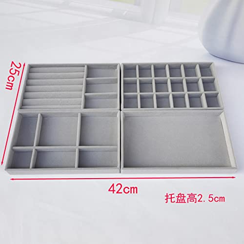 Fancyes 4 peças organizador de bandejas de joias, bandejas de inserção de gavetas para presente de d