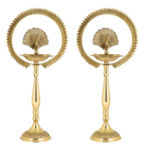 Peacock Diya with Crown Kerala Samai