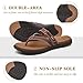 COFACE Womens Orthopedic Flip Flops Ladies Slip On Athletic Yoga Memory Foam Cushioned Recovery Walking Thong Sandals Summer Beach Pool Slippers Comfortable Plantar Fasciitis Arch Support Brown Size 8