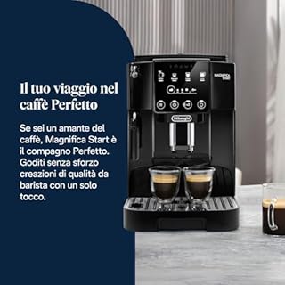 De'Longhi Magnifica Start ECAM222.20.B, Macchina Caffè Automatica con Beccuccio Montalatte, Macchina Espresso con 4 ricette Preimpostate, Pannello di Controllo Soft-Touch, 1450W, Nera