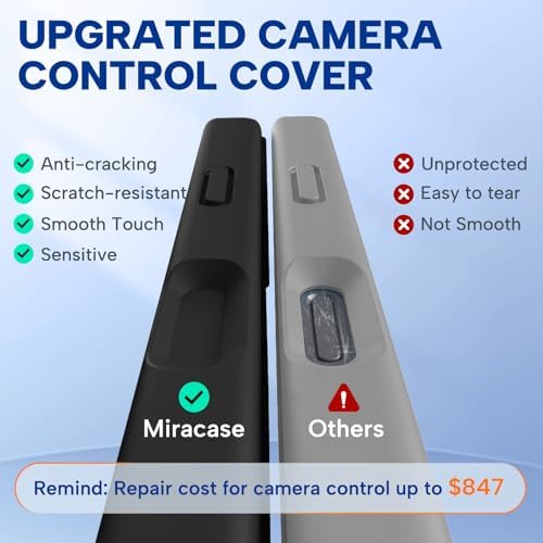 Miracase Magnetic for iPhone 17 Case, Compatible with MagSafe, Integrated Silicone Camera Control Cover, Shockproof Drop Protection Phone Case for 17,Black - 1
