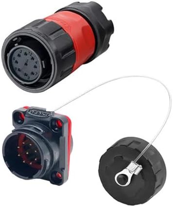 CNLINKO 9 Pin Power Industrial Circular Connector, Female Plug & Male Panel Mount Receptacles Socket Jack, Outdoor Waterproof IP67, AC DC